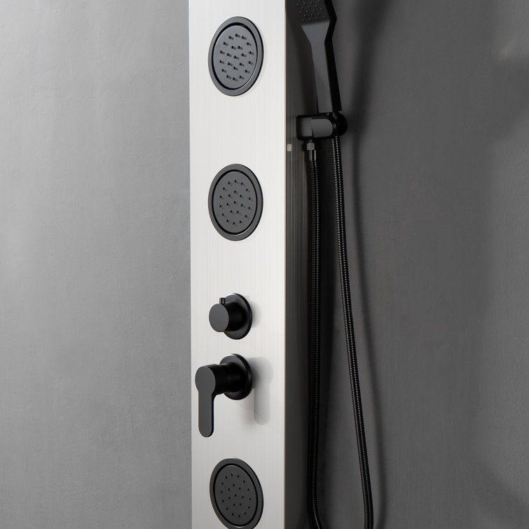 Black Nickel 57.99'' Shower Panel with Rainfall and Body Jets