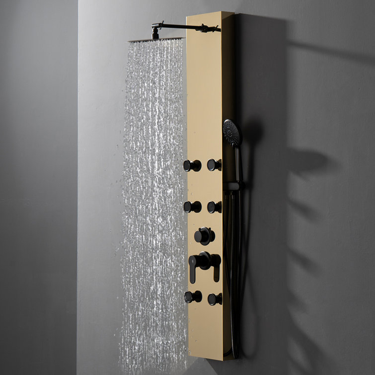 Black Gold 60.55'' Shower Panel with Adjustable Shower Head