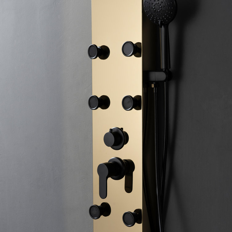 Black Gold 60.55'' Shower Panel with Adjustable Shower Head