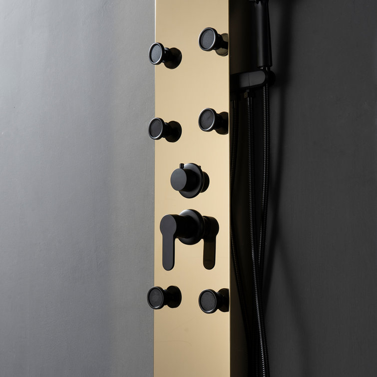 Black Gold 60.55'' Shower Panel with Adjustable Shower Head