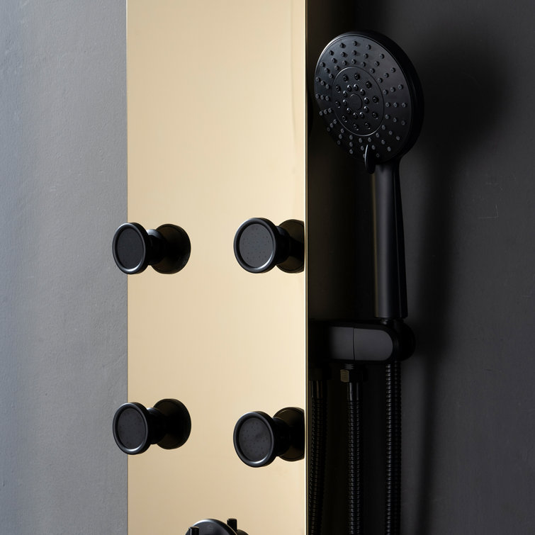 Black Gold 60.55'' Shower Panel with Adjustable Shower Head