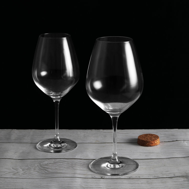 Set of 6 Clear Lead-Free Crystal Red Wine Glasses