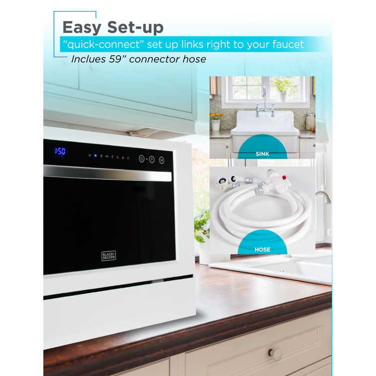 Compact White Stainless Steel Countertop Dishwasher for RV