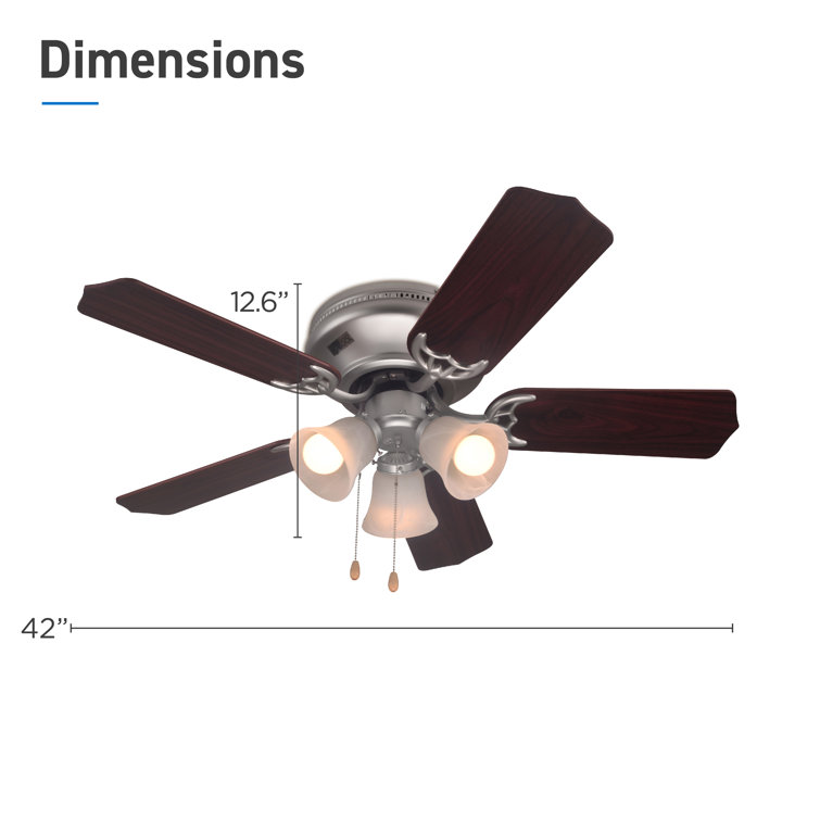 42" Silver Ceiling Fan with Reversible Walnut Blades and Lights