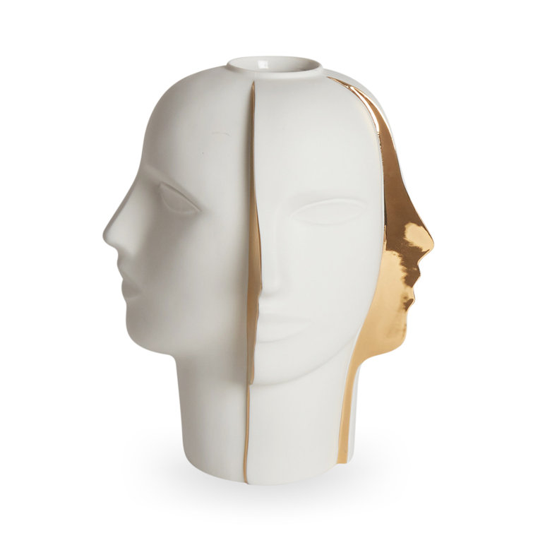 White and Gold Porcelain Novelty Table Vase