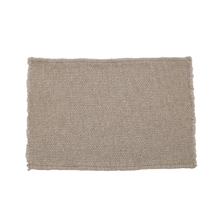 Beige Woven Fabric Rectangle Placemats Set of 4