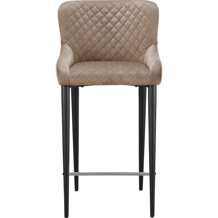 Etta 18'' Wide Dark Blue Velvet Tufted Counter Stool
