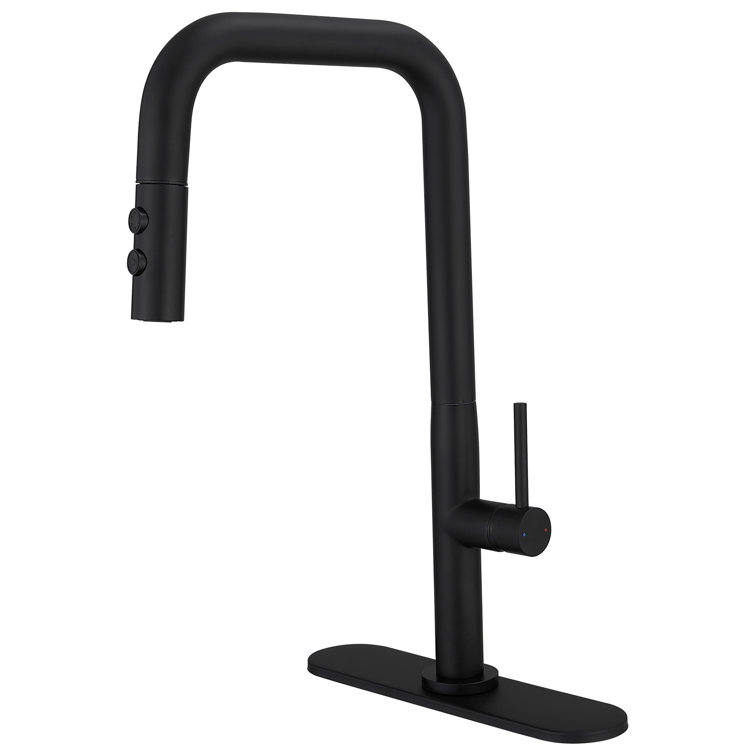 Matte Black Nickel Mid-Arc Pull-Out Spray Kitchen Faucet