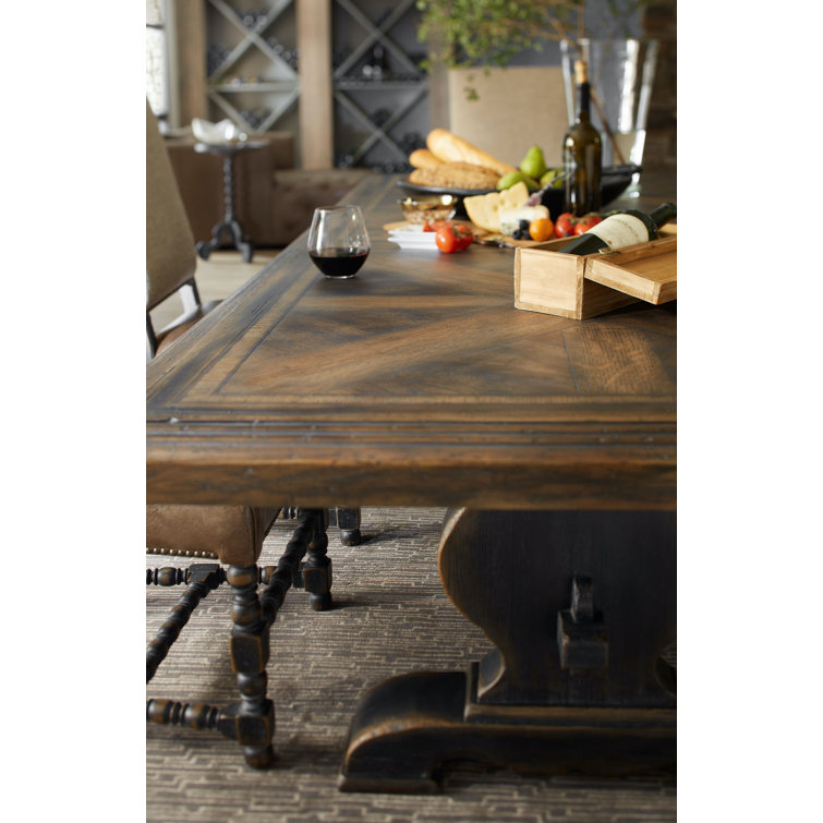 Hill Country Black and Brown Extendable Dining Table