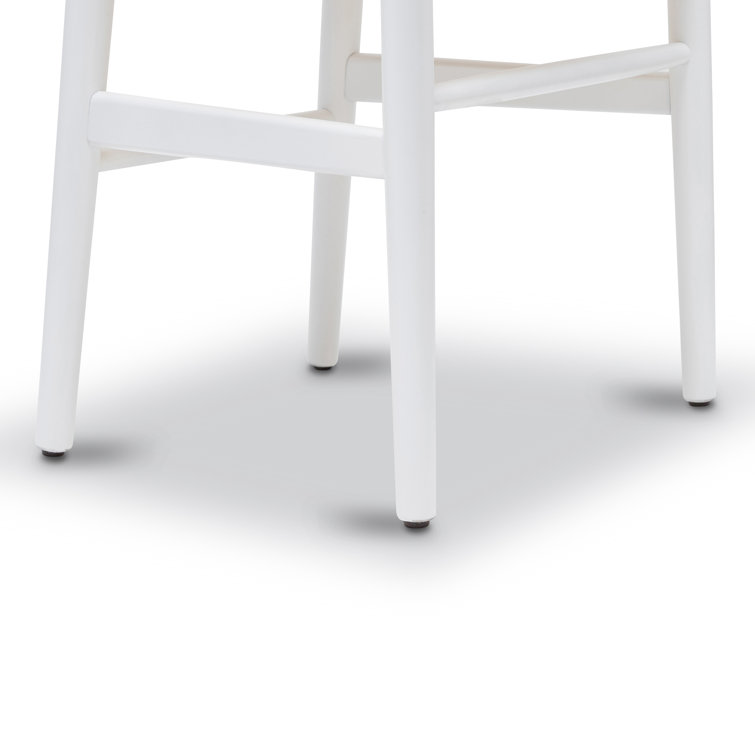 Wyn Solid Wood Weave Mid-Century Modern Dining Chair in White