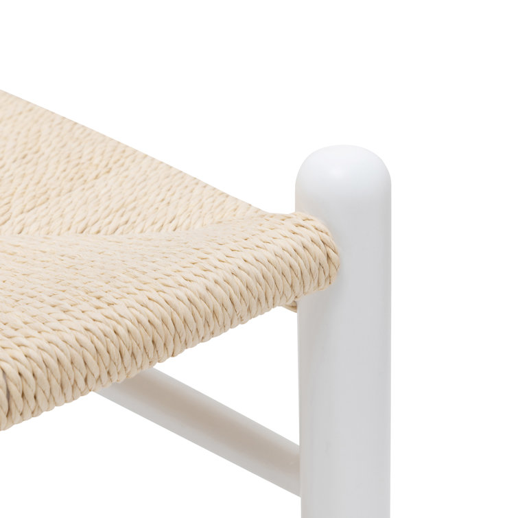 Wyn Solid Wood Weave Mid-Century Modern Dining Chair in White