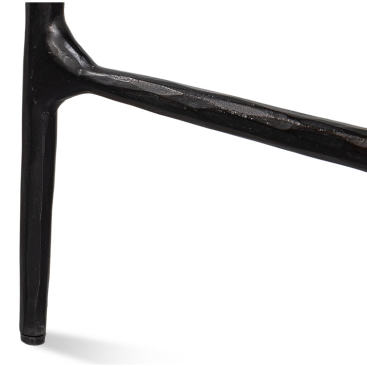 White Marble and Black Iron Rectangular Console Table