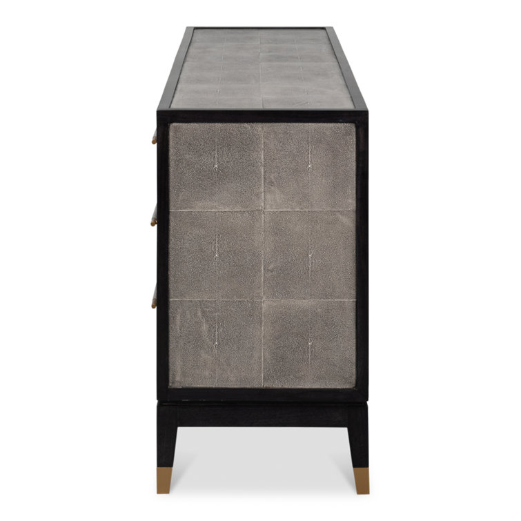 Horatio Gray and Gold Oak 6-Drawer Double Dresser
