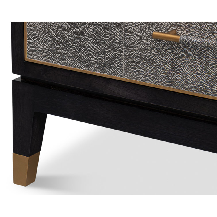 Horatio Gray and Gold Oak 6-Drawer Double Dresser