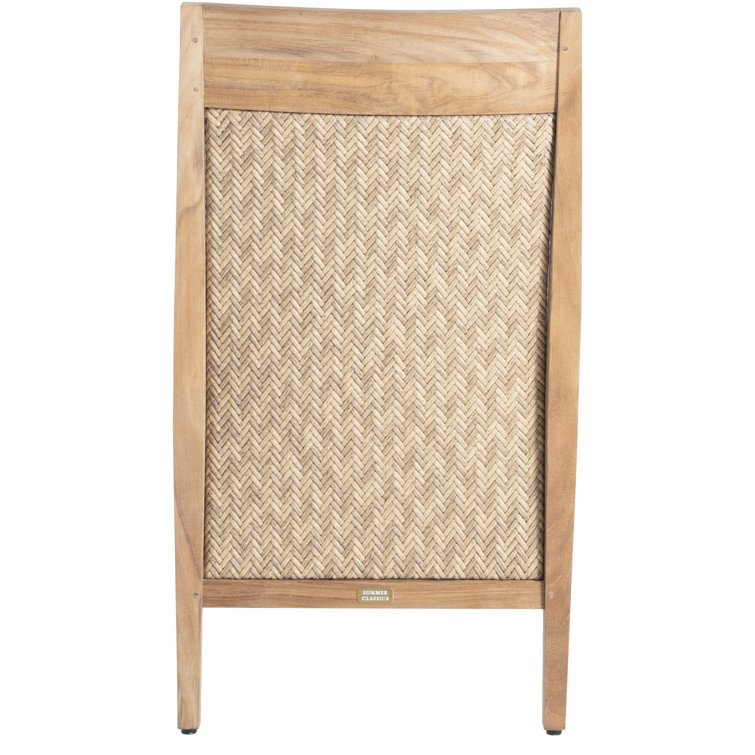 Natural Teak and Wicker Outdoor Dining Armchair