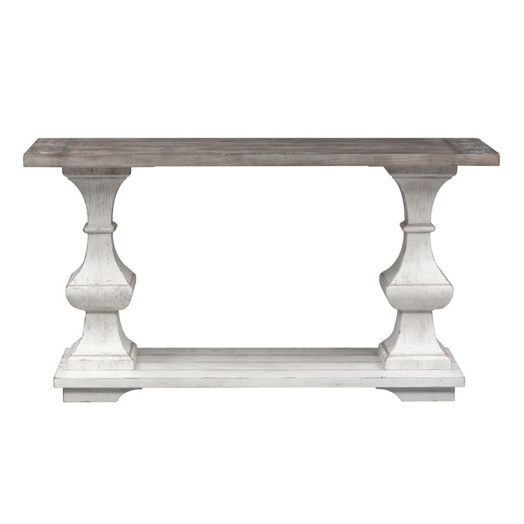 Sedona Traditional Brown Wood Sofa Table with Storage Shelves