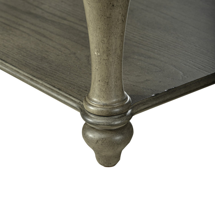 Traditional Dusty Taupe Wood End Table with Storage