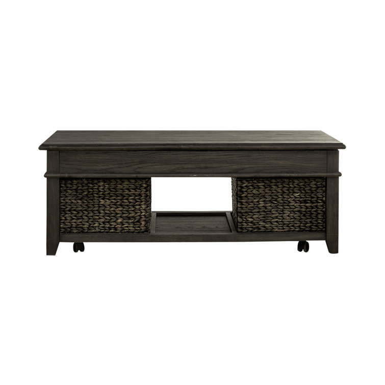 Peppercorn Lift-Top Wood Cocktail Table with Storage