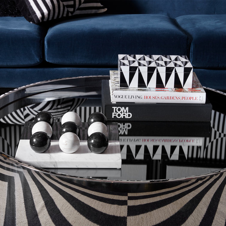 Black and White Lacquered Rectangular Lidded Box