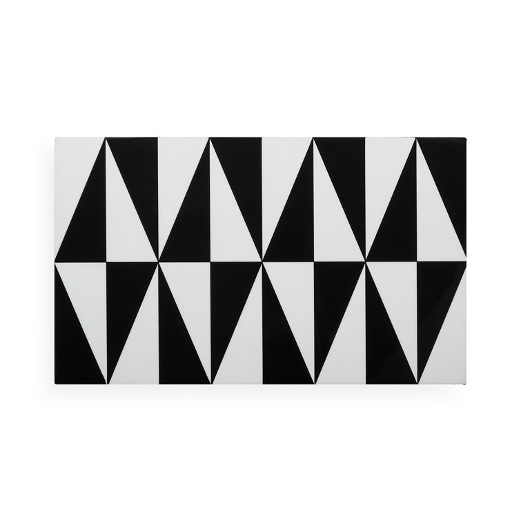 Black and White Lacquered Rectangular Lidded Box