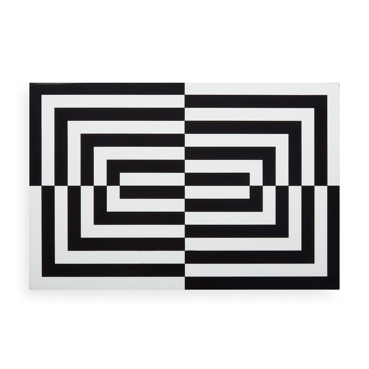 Large Black and White Lacquer Op Art Decorative Box