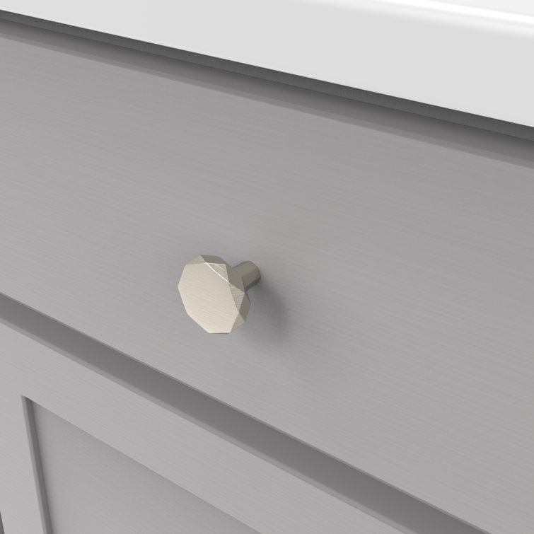 Satin Nickel Faceted Round Cabinet Knob 10-Pack