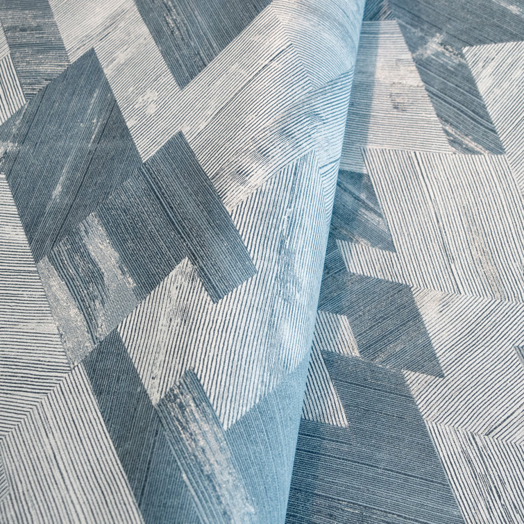 Night Blue Non-Pasted Geometric Wood Wallpaper Roll