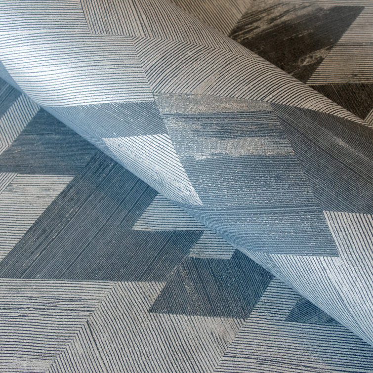 Night Blue Non-Pasted Geometric Wood Wallpaper Roll