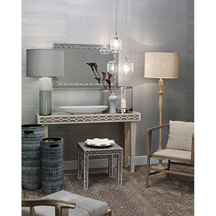 Evelyn Rectangular Wood and Mother of Pearl 24" x 36" Wall Mirror