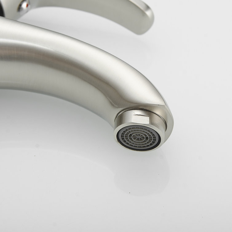 Brushed Nickel Single-Handle Low-Arc Bathroom Faucet