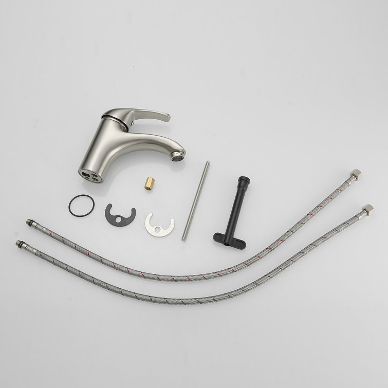 Brushed Nickel Single-Handle Low-Arc Bathroom Faucet
