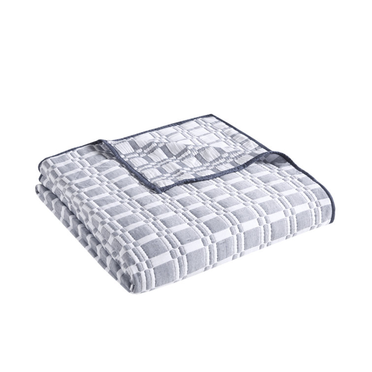 Gray King Reversible Microfiber Matelasse Coverlet Set