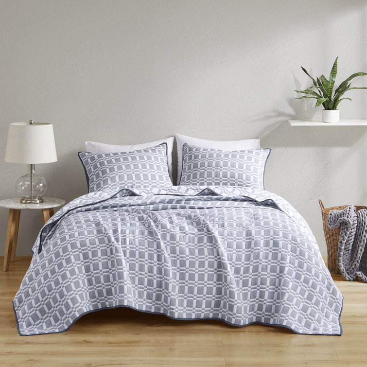 Gray King Reversible Microfiber Matelasse Coverlet Set