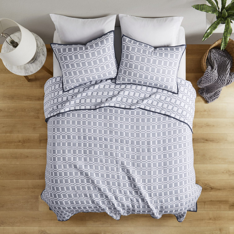 Gray King Reversible Microfiber Matelasse Coverlet Set