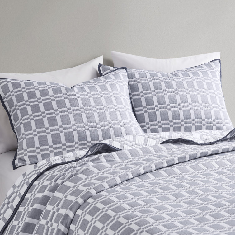 Gray King Reversible Microfiber Matelasse Coverlet Set
