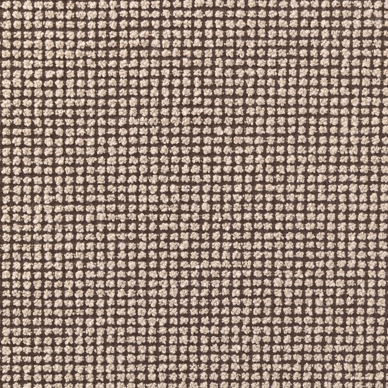 Taupe and Brown Round Upholstered Ottoman with Parawood Base