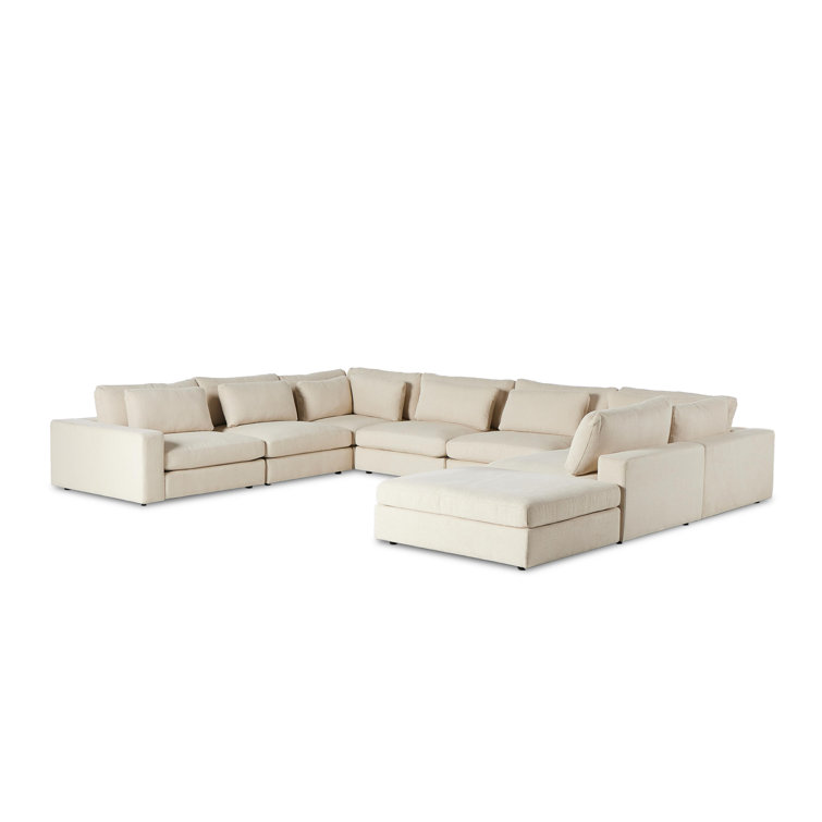 Clairmont Sand U-Shaped Modular 8-Piece Sectional with Ottoman