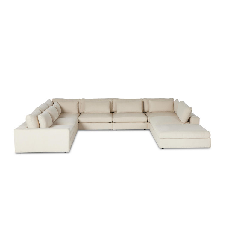 Clairmont Sand U-Shaped Modular 8-Piece Sectional with Ottoman