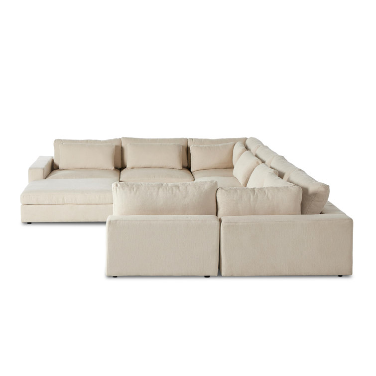 Clairmont Sand U-Shaped Modular 8-Piece Sectional with Ottoman