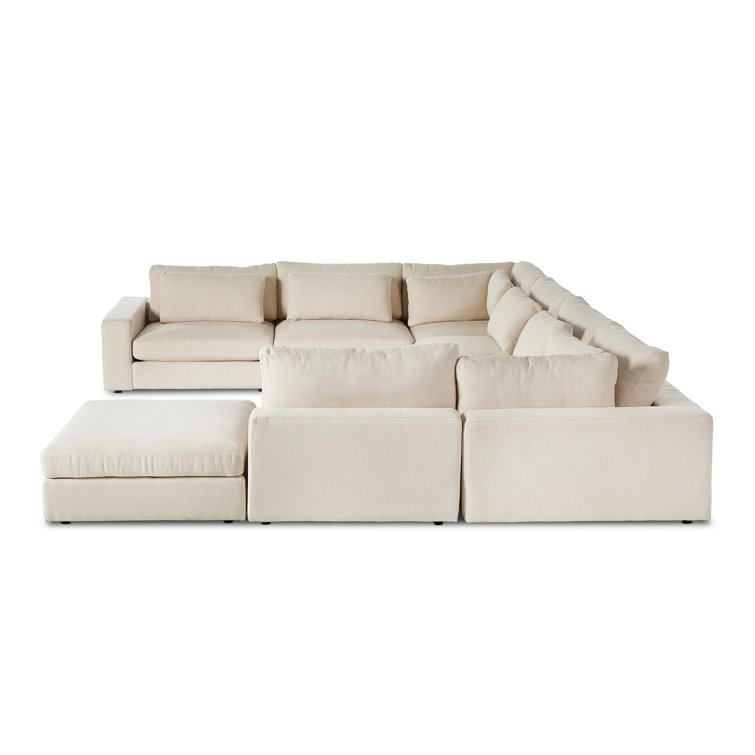 Clairmont Sand U-Shaped Modular 8-Piece Sectional with Ottoman