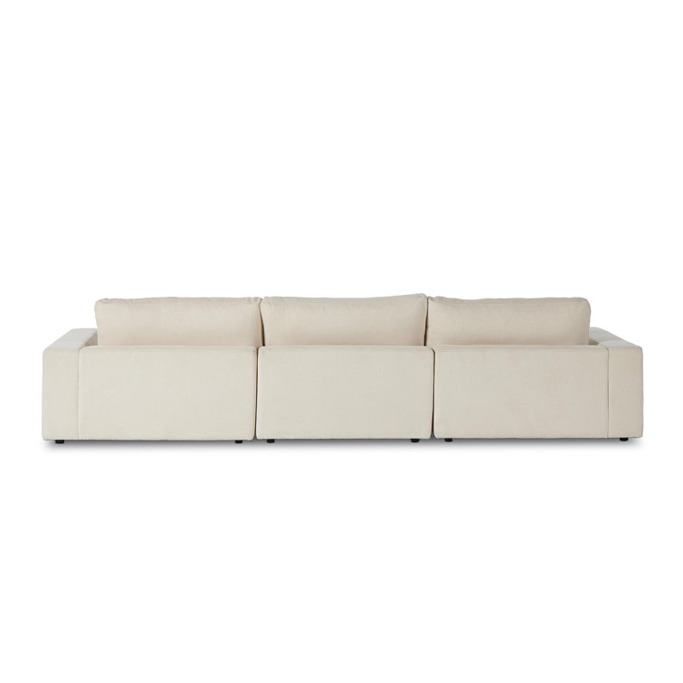 Clairmont Sand Three Piece Modular Sofa with Square Arms