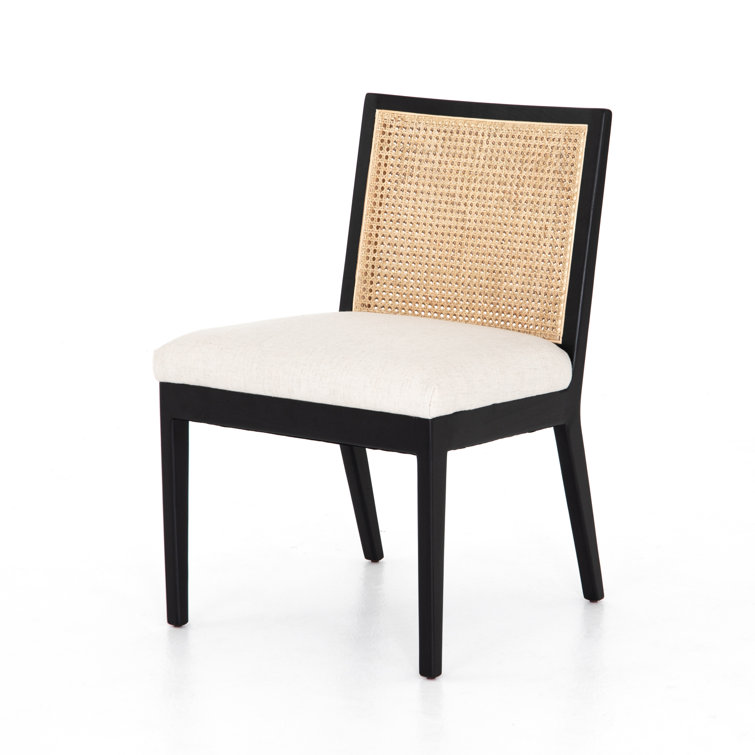 Antonia Contemporary White Cane Side Chair