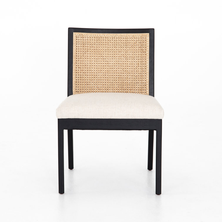 Antonia Contemporary White Cane Side Chair