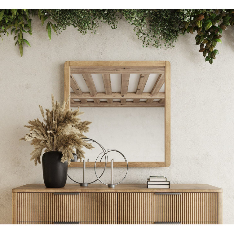 Santa Monica White Oak Square Wood Framed Mirror