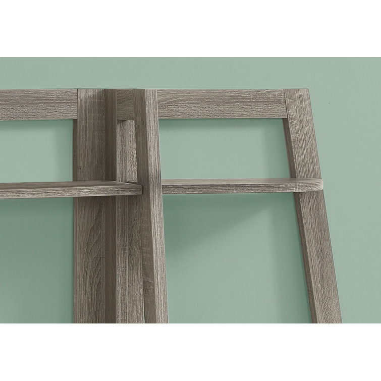 Dark Taupe Wood 3-Tier Contemporary Bookshelf