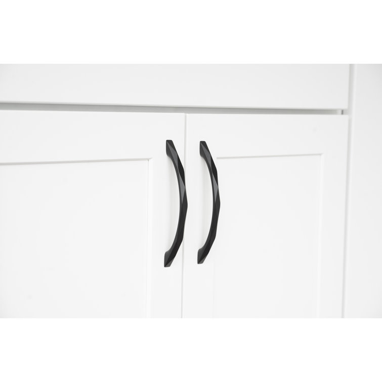 Matte Black Geometric Kitchen Cabinet Pulls, 6-5/16 Inch, Set of 10