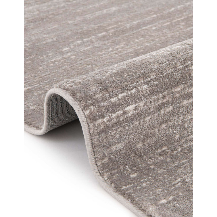 Elegant Gray 4' x 6' Rectangular Easy-Care Synthetic Area Rug