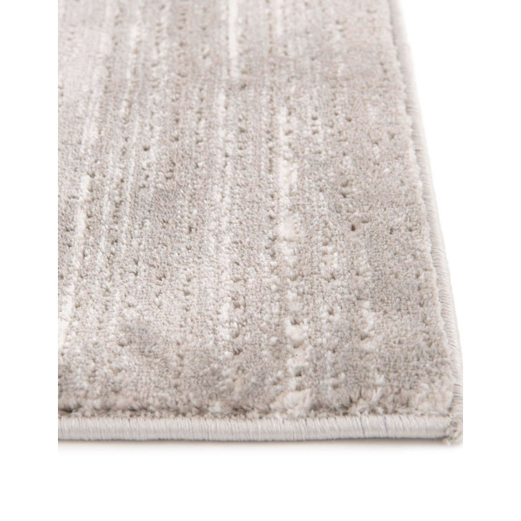 Elegant Gray 4' x 6' Rectangular Easy-Care Synthetic Area Rug