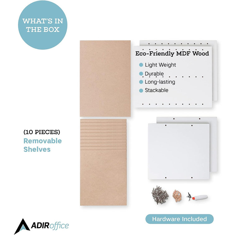 White MDF 11-Compartment Vertical Paper Sorter, 2-Pack