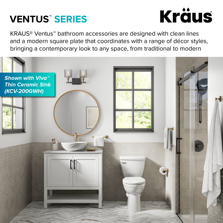 Ventus 18" Brushed Gold Wall Mounted Towel Bar